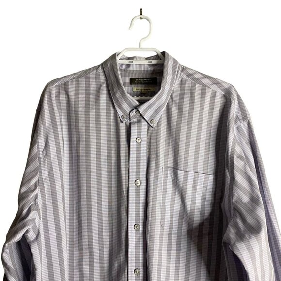 Denver Hayes Men's Lavender Striped Button-Down Slim-Fit Shirt - Picture 2 of 8